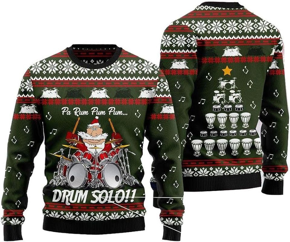 Cute Xmas Drum Ugly Christmas Sweater For Men & Women Christmas Gift Sweater BH828 - WeCustomit