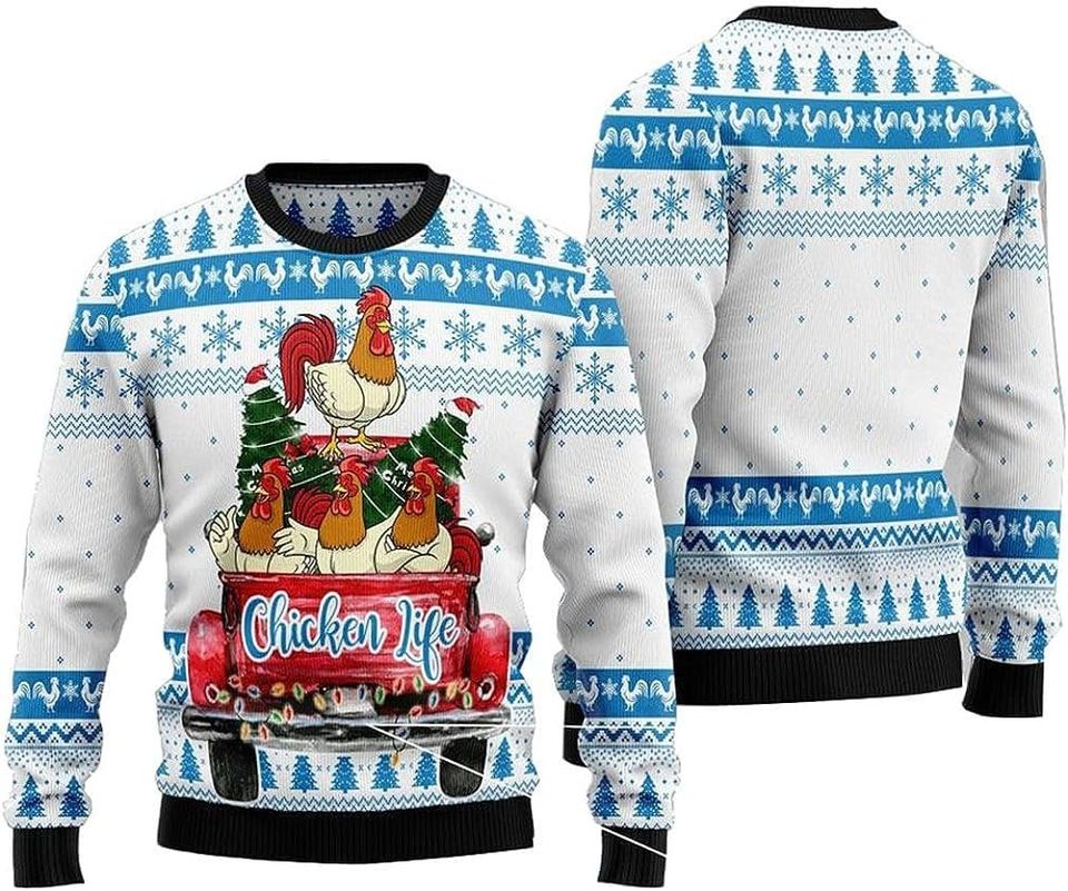Chicken Life Ugly Christmas Sweater For Men & Women Christmas Gift Sweater BH830 - WeCustomit