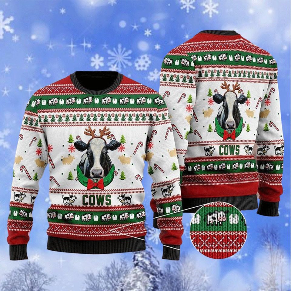 Cow Ugly Christmas Sweater For Men & Women Christmas Gift Sweater BH852 - WeCustomit