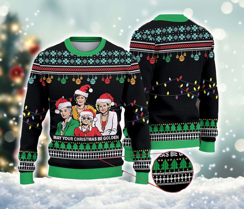 May Your Christmas Be Golden Ugly Christmas Sweater For Men & Women Christmas Gift Sweater BH871 - WeCustomit