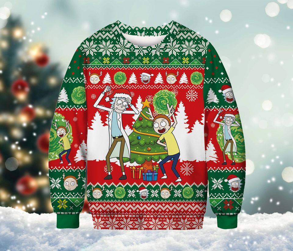 Rick And Rickandmorty Ugly Christmas Sweater For Men & Women Christmas Gift Sweater BH878 - WeCustomit