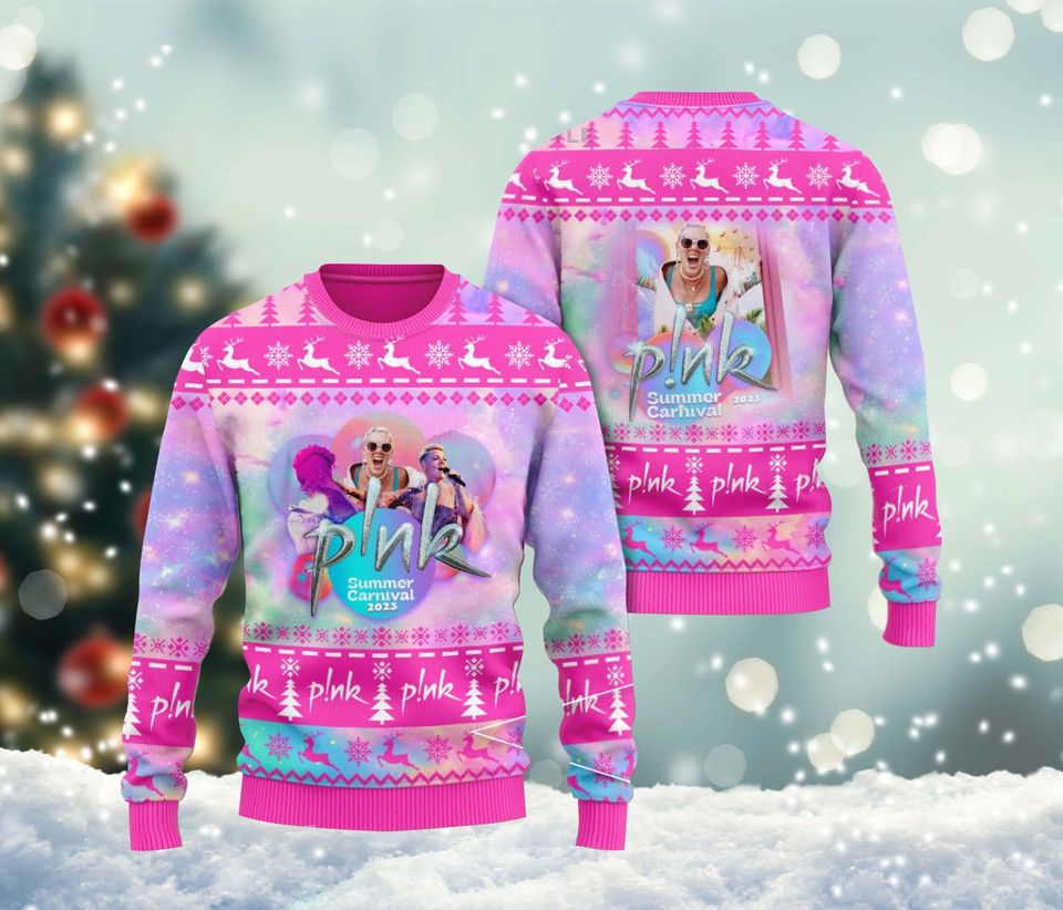 Pi-nk Summer Carn.ival 2023 Tour Ugly Christmas Sweater For Men & Women Christmas Gift Sweater BH880 - WeCustomit