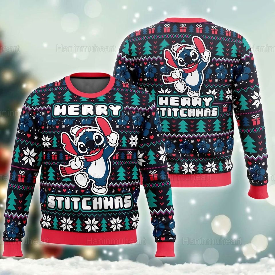 Funny Stitch Ugly Christmas Sweater For Men & Women Christmas Gift Sweater BH887 - WeCustomit