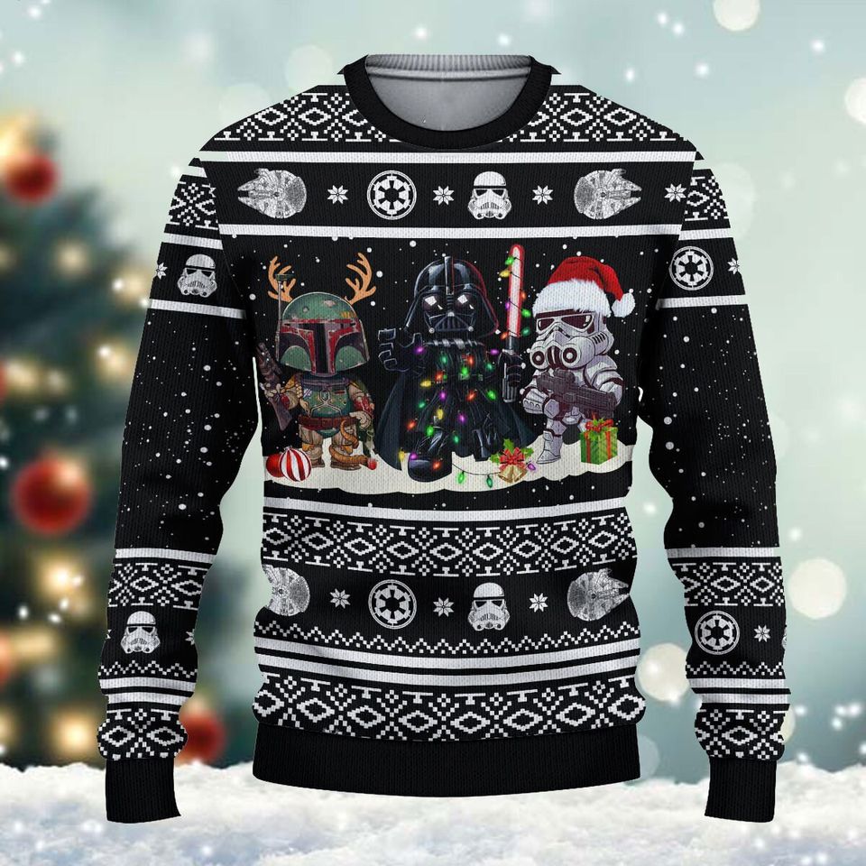 St.ar Wa.rs Dar.th Vad.er Friends Ugly Christmas Sweater For Men & Women Christmas Gift Sweater PT1183 - WeCustomit