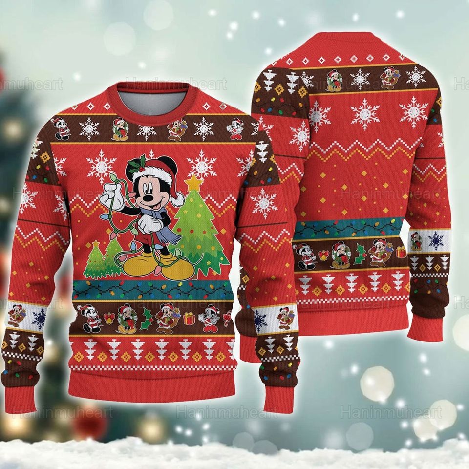 Christmas Mouse 3D Ugly Christmas Sweater For Men & Women Christmas Gift Sweater PT1186 - WeCustomit
