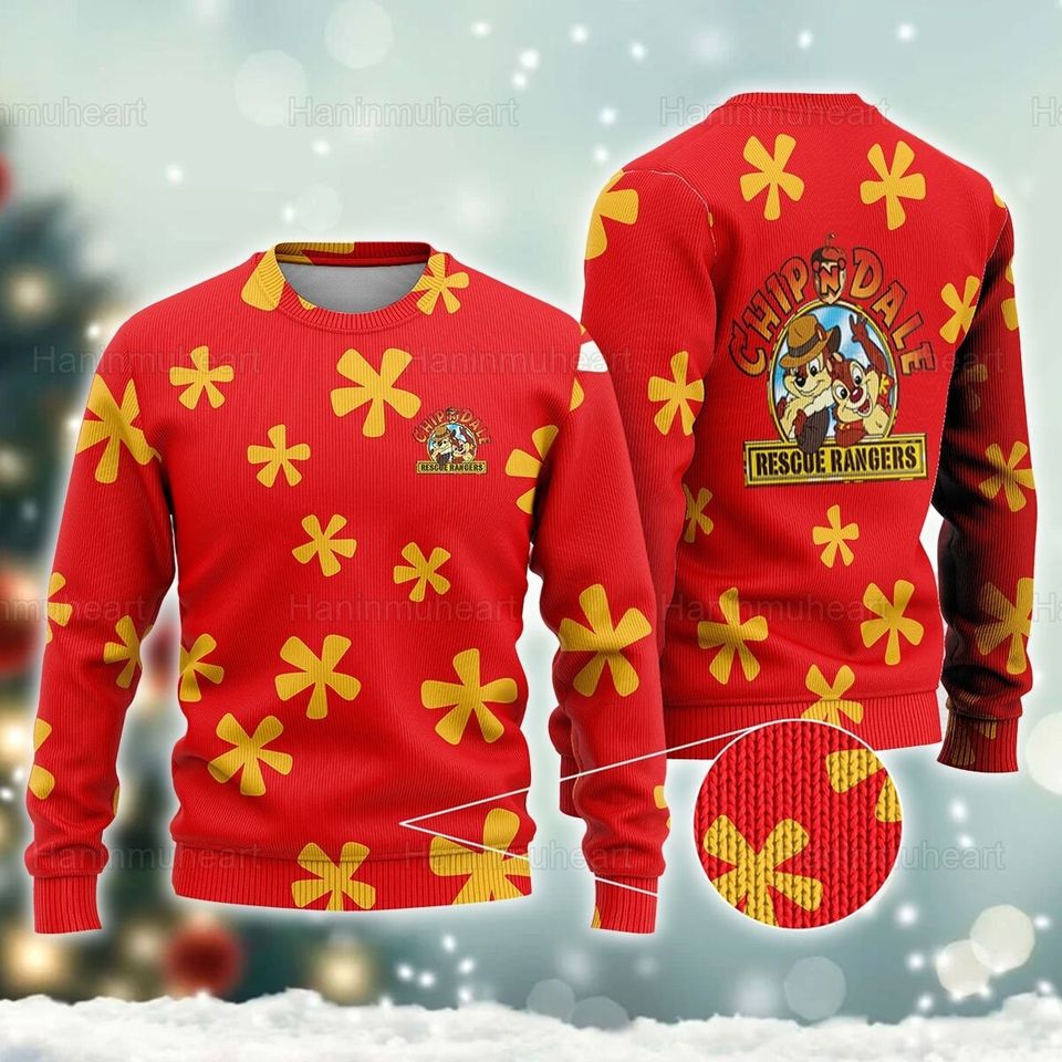 Chip And Dale Christmas Ugly Christmas Sweater For Men & Women Christmas Gift Sweater PT1189 - WeCustomit