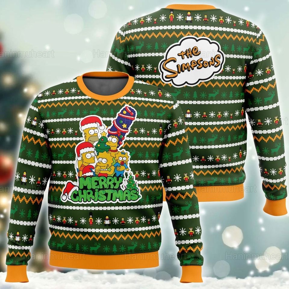 The Simpsons Merry Christmas Ugly Christmas Sweater For Men & Women Christmas Gift Sweater PT1192 - WeCustomit