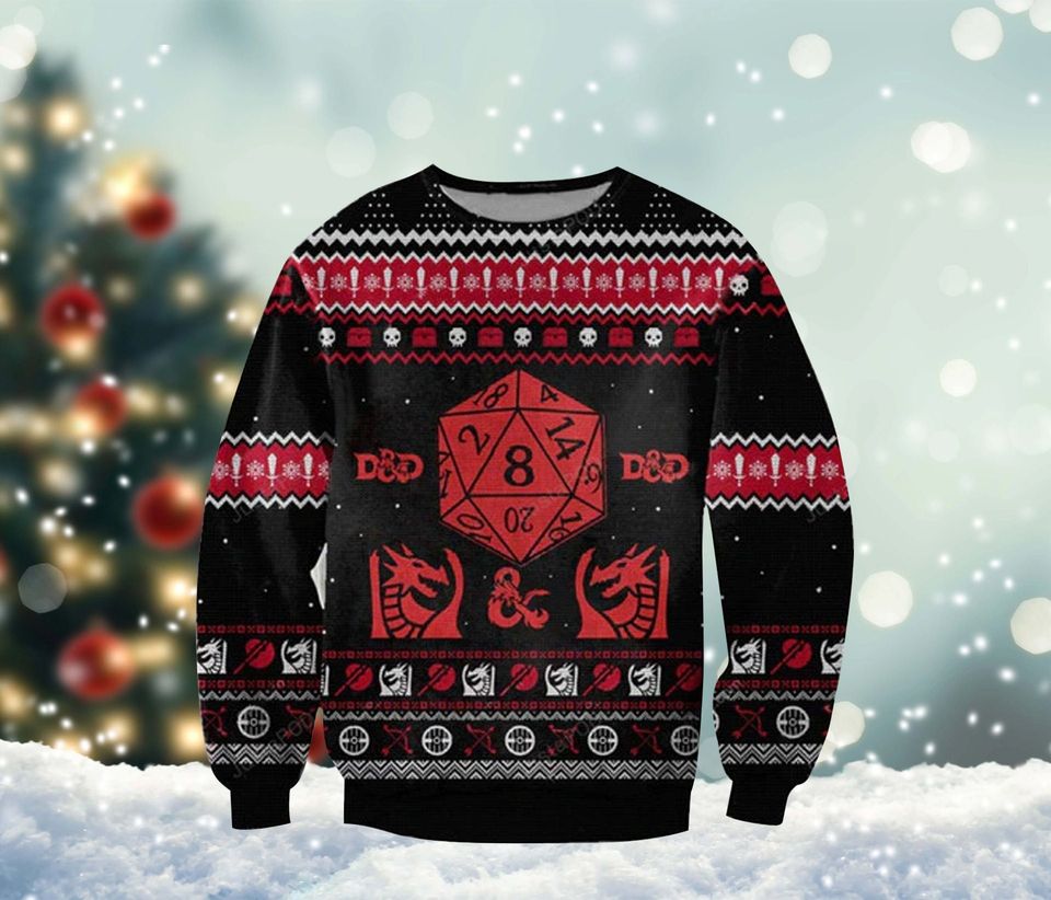 DnD Roll Initiative Ugly Christmas Sweater For Men & Women Christmas Gift Sweater PT1197 - WeCustomit