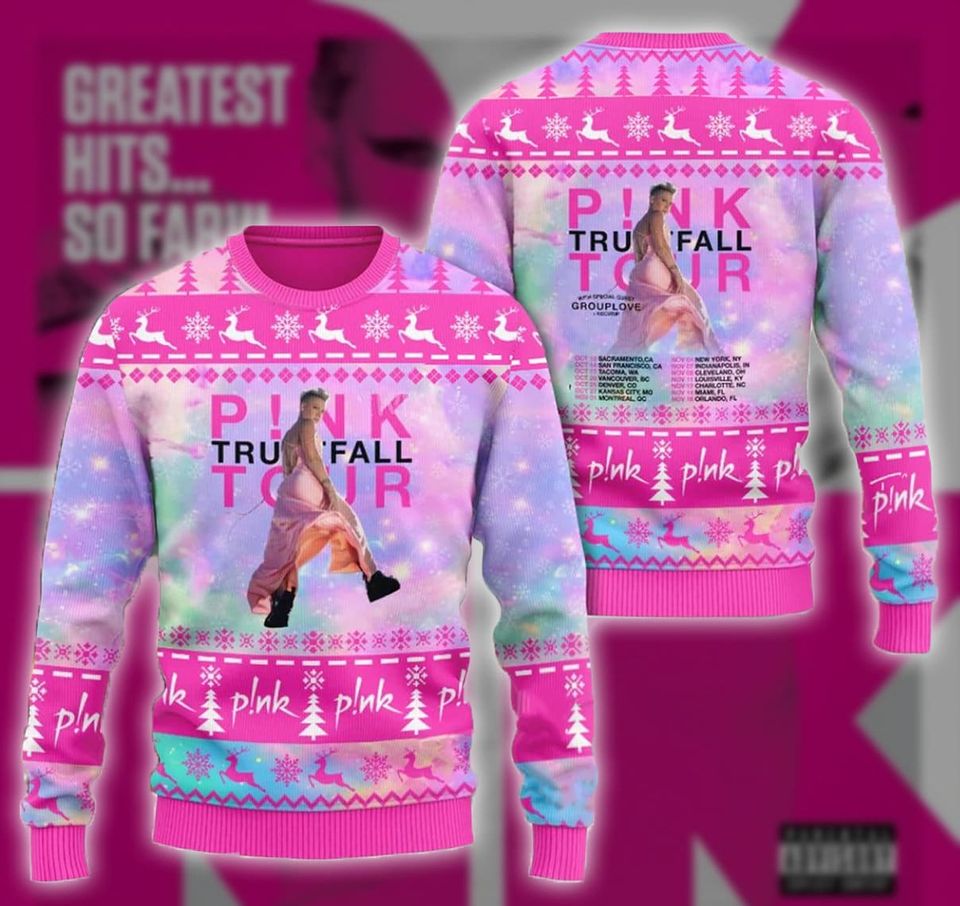 Pink Tru.s.tfall Ugly Christmas Sweater For Men & Women Christmas Gift Sweater PT1200 - WeCustomit