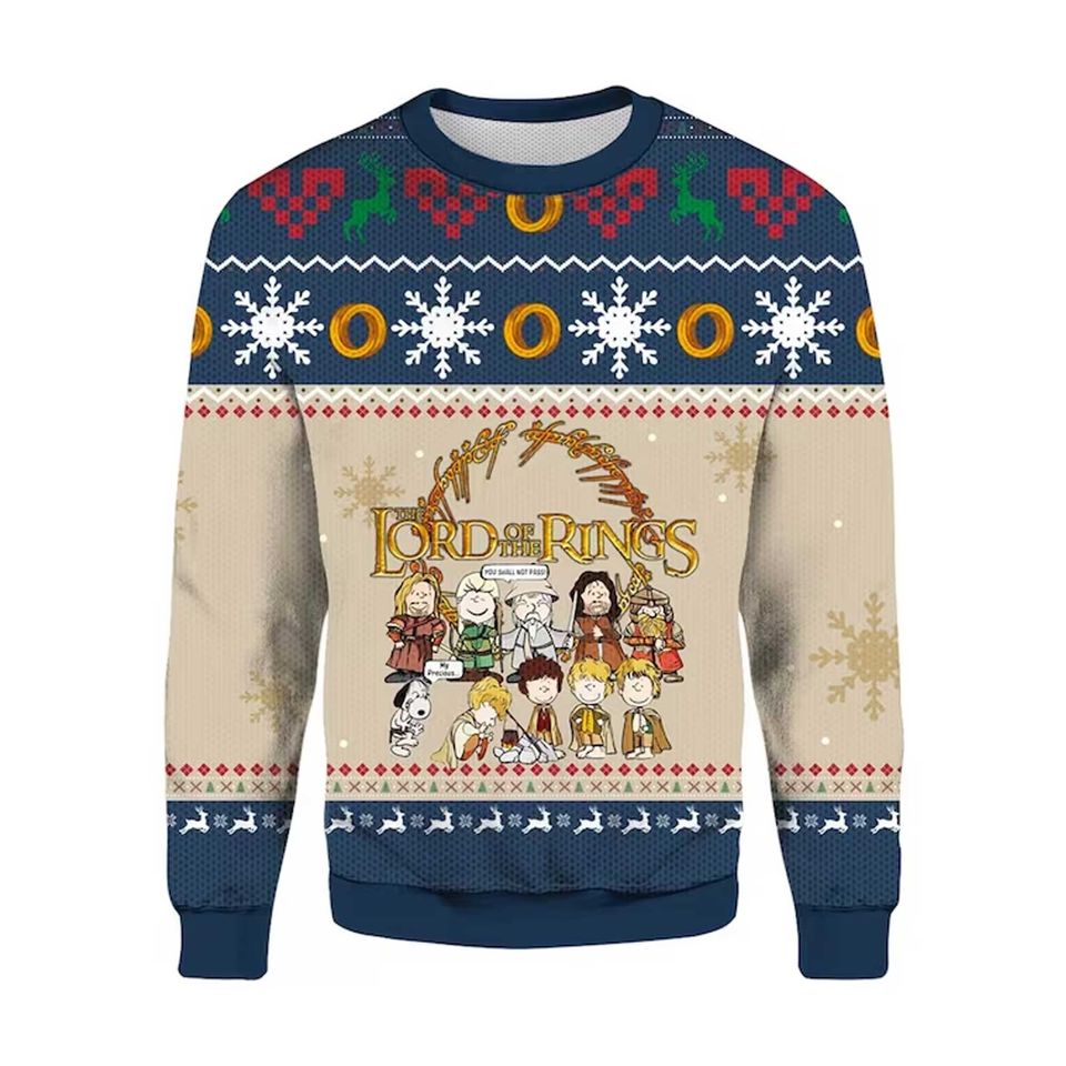 LOTR Peanuts Movie Ugly Christmas Sweater For Men & Women Christmas Gift Sweater PT1204 - WeCustomit