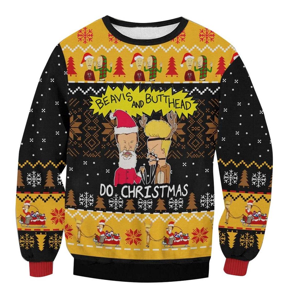 Beavis And Butt-Head Ugly Christmas Sweater For Men & Women Christmas Gift Sweater PT1205 - WeCustomit
