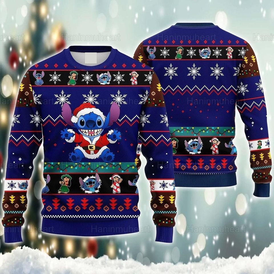 Stitch Christmas Ugly Christmas Sweater For Men & Women Christmas Gift Sweater PT1210 - WeCustomit