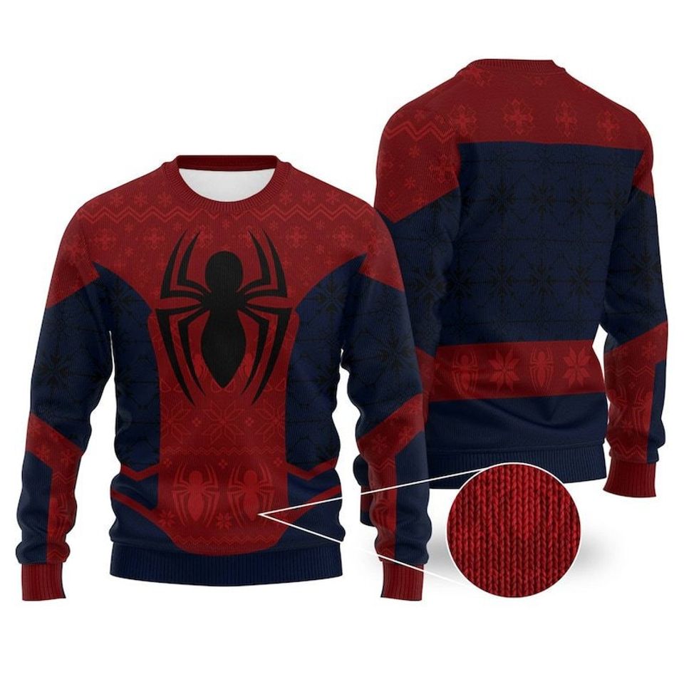 Spider Webs Power 3D Ugly Christmas Sweater For Men & Women Christmas Gift Sweater PT1229 - WeCustomit