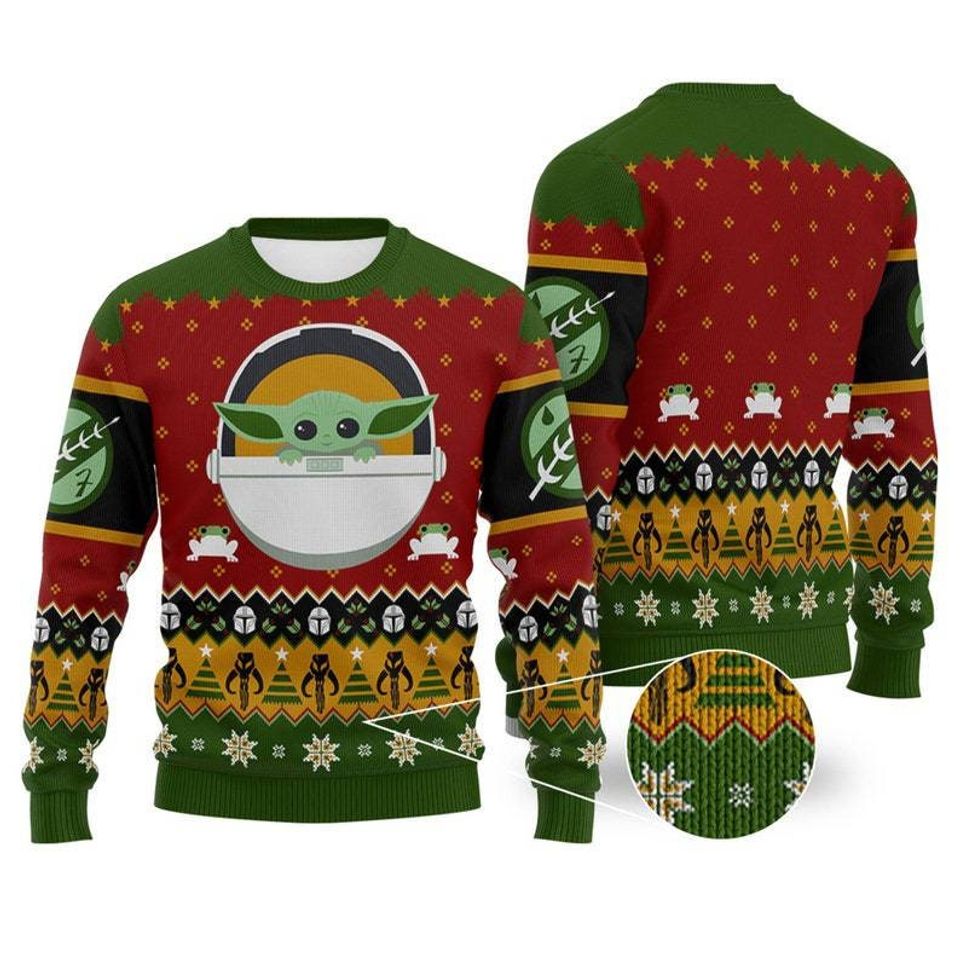 Green Alien 3D Ugly Christmas Sweater For Men & Women Christmas Gift Sweater PT1241 - WeCustomit