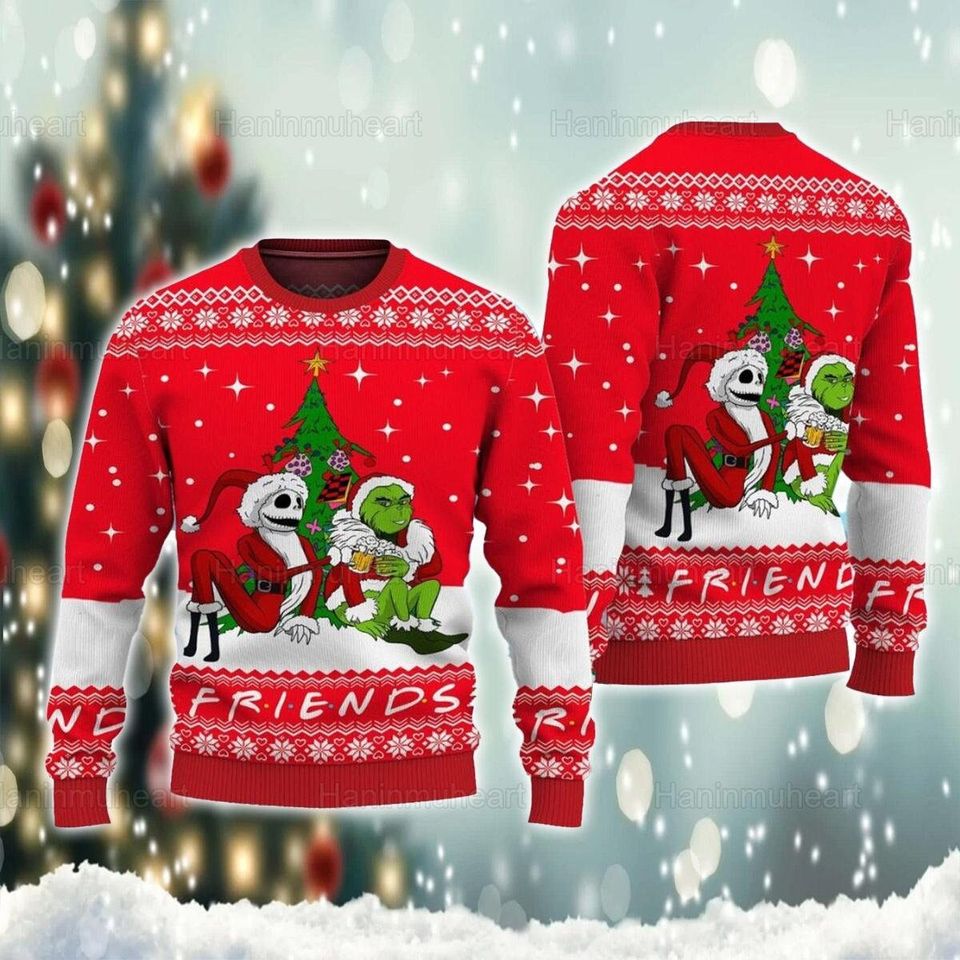 Funny Character And Jack Ugly Christmas Sweater For Men & Women Christmas Gift Sweater PT1257 - WeCustomit