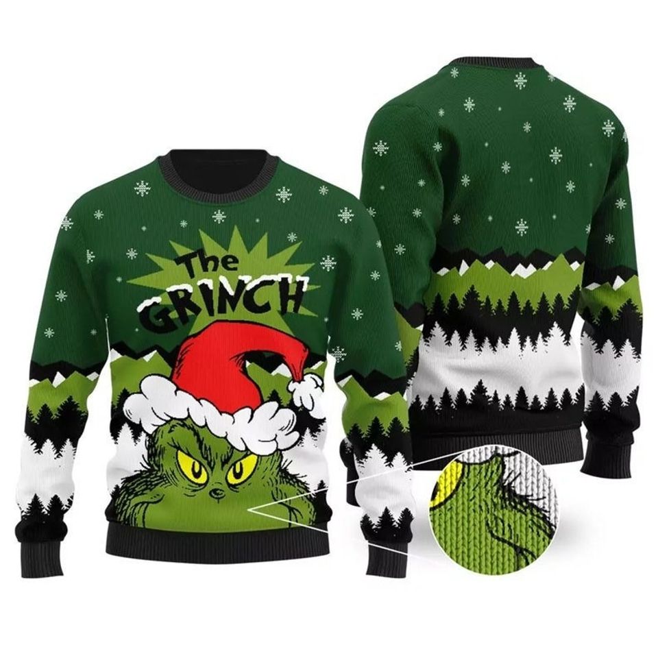 The Gr!nch With Christmas Hat Ugly Christmas Sweater For Men & Women Christmas Gift Sweater PT1296 - WeCustomit