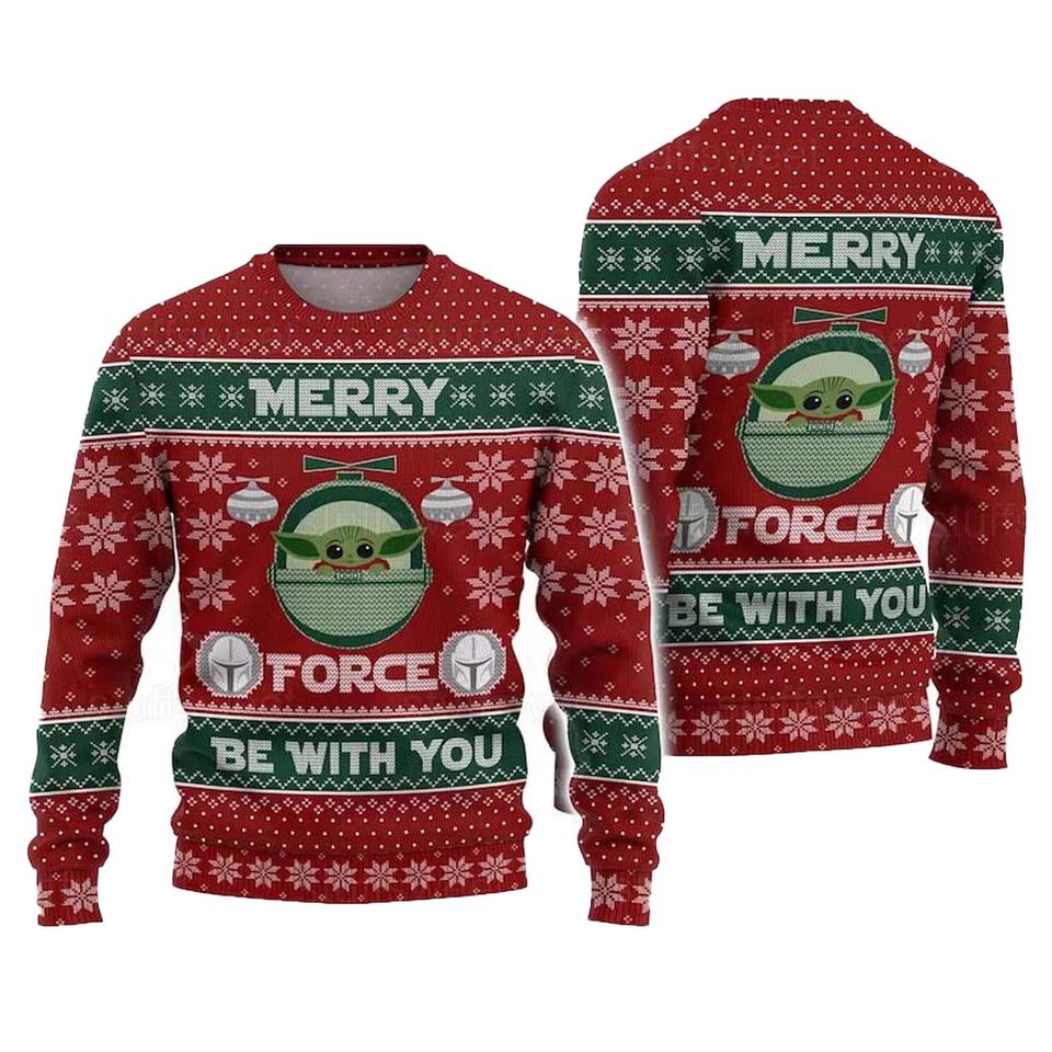Galaxy Green Baby Ugly Christmas Sweater For Men & Women Christmas Gift Sweater PT1304 - WeCustomit