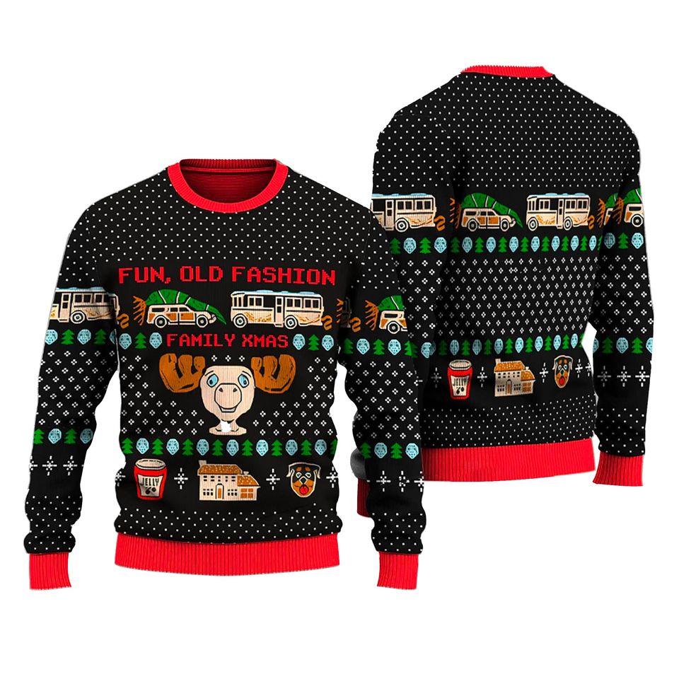 Fun Old Fashion Family Ugly Christmas Sweater For Men & Women Christmas Gift Sweater PT1305 - WeCustomit