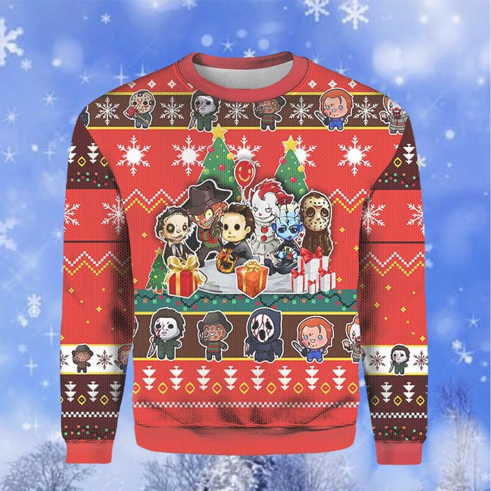 Horror Movie Characters Halloween Ugly Christmas Sweater For Men & Women Christmas Gift Sweater BH904 - WeCustomit