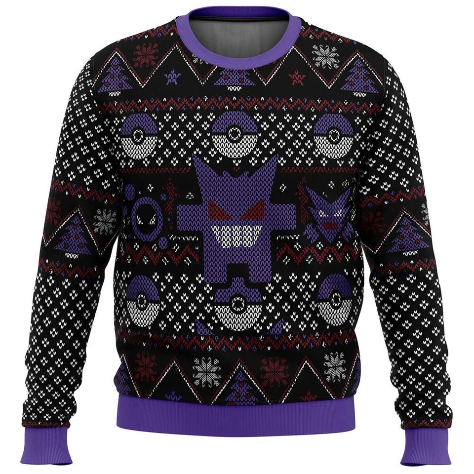 Ghosts Gengar Ghastly Haunter Ugly Christmas Sweater For Men & Women Christmas Gift Sweater BH909 - WeCustomit