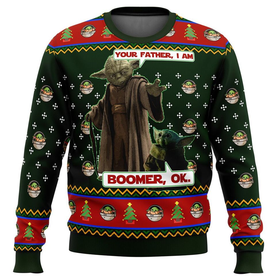 Baby Yoda Boomer Ugly Christmas Sweater For Men & Women Christmas Gift Sweater BH902 - WeCustomit