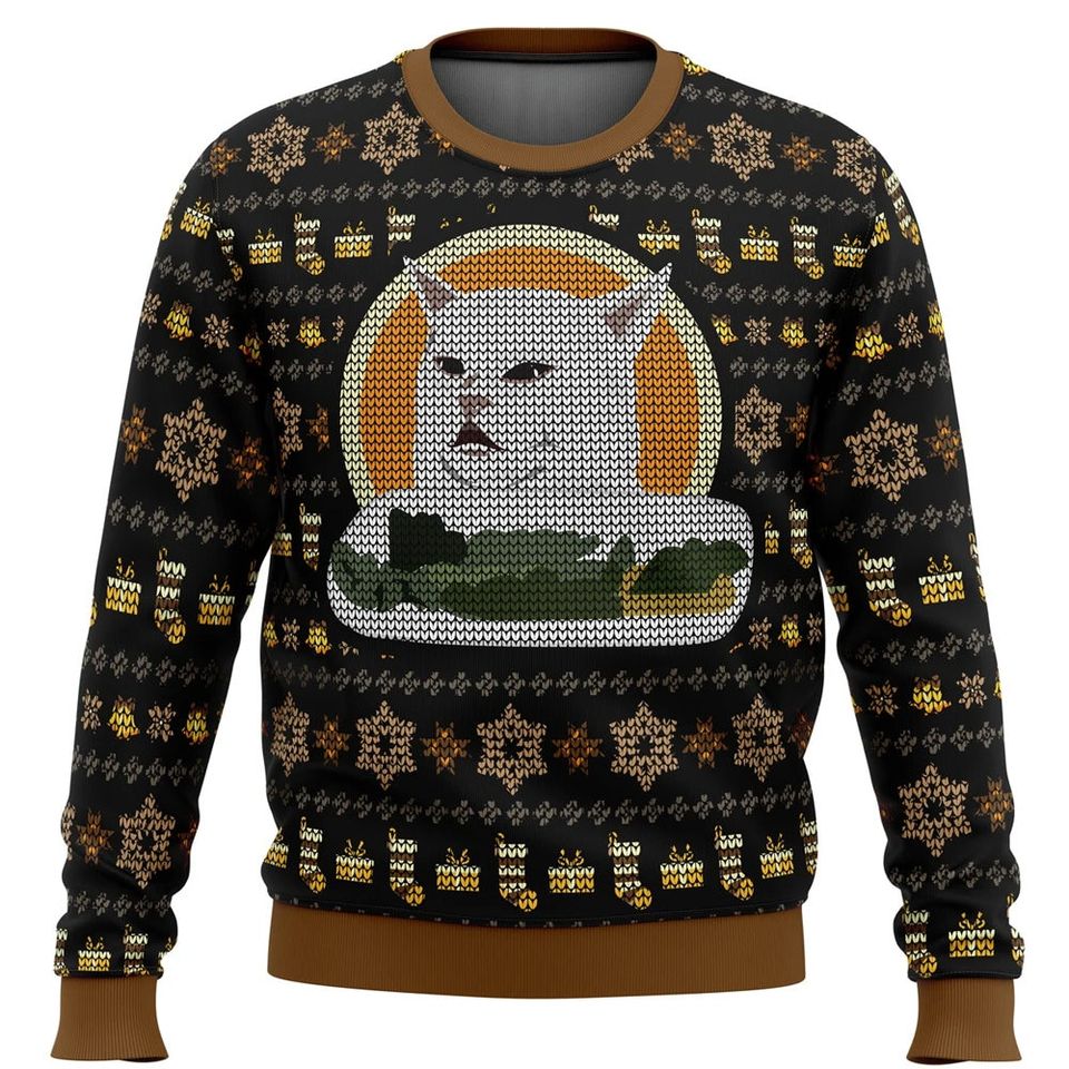 Woman Yelling At Cat Meme Ugly Christmas Sweater For Men & Women Christmas Gift Sweater BH913 - WeCustomit