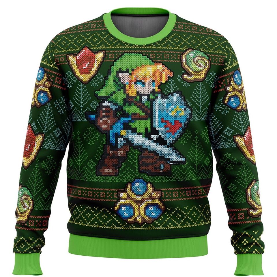 Zelda Link Green Ugly Christmas Sweater For Men & Women Christmas Gift Sweater BH917 - WeCustomit