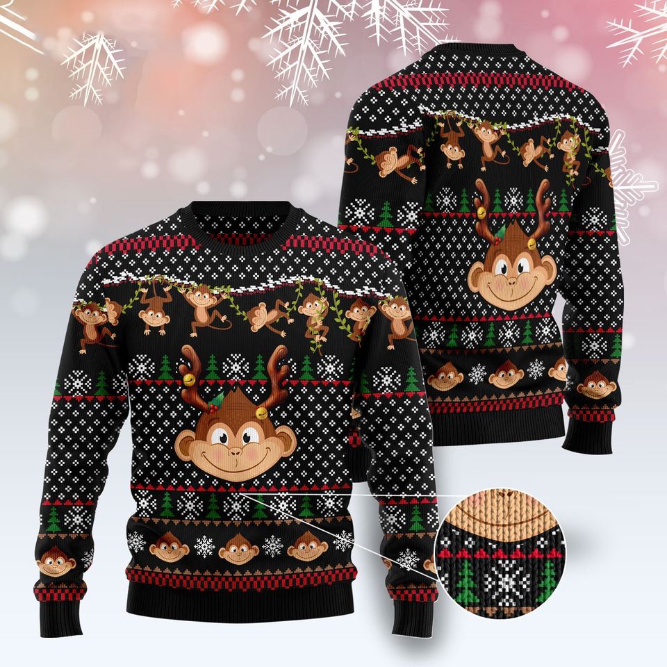 Monkey Ugly Christmas Sweater For Men & Women Christmas Gift Sweater BH949 - WeCustomit