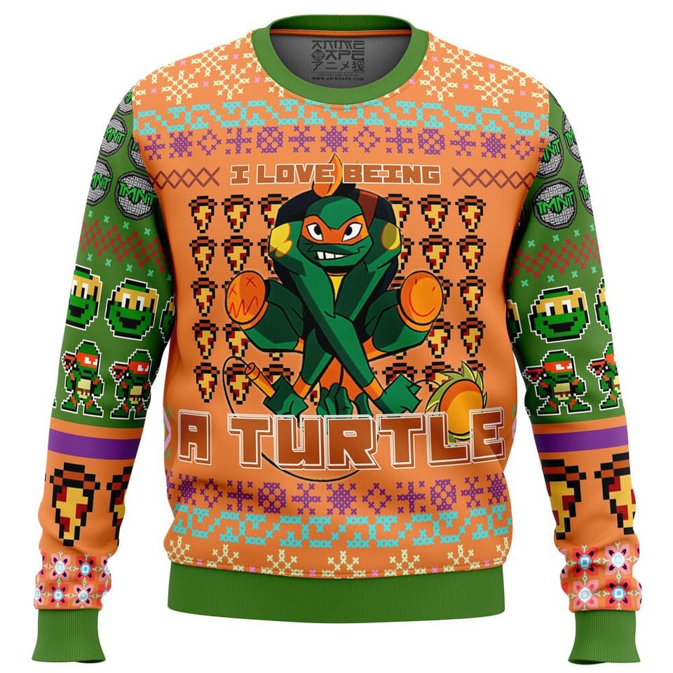 Michelangelos TMNT Ugly Christmas Sweater For Men & Women Christmas Gift Sweater BH952 - WeCustomit