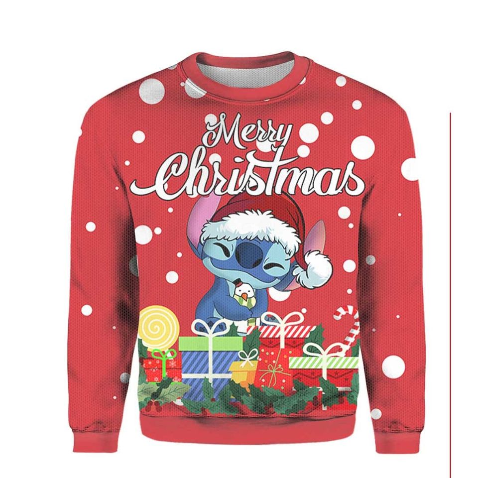 Lilo And Santa Stitch Merry Ugly Christmas Sweater For Men & Women Christmas Gift Sweater BH987 - WeCustomit