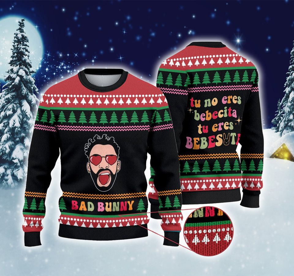 Bad Bunny Ugly Christmas Sweater For Men & Women Christmas Gift Sweater BH988 - WeCustomit