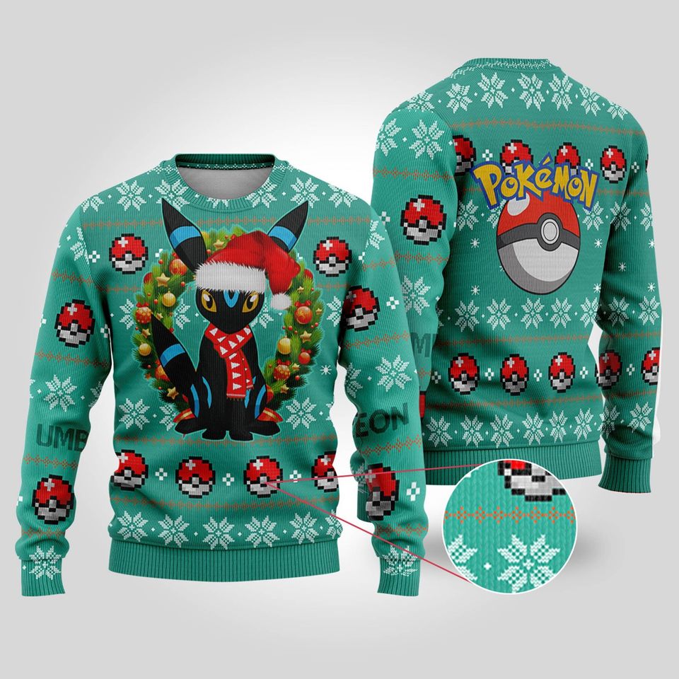 Umbreon PKM Ugly Christmas Sweater For Men & Women Christmas Gift Sweater BH992 - WeCustomit