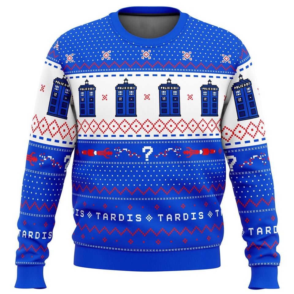Dr Who TARDIS Ugly Christmas Sweater For Men & Women Christmas Gift Sweater BH1000 - WeCustomit