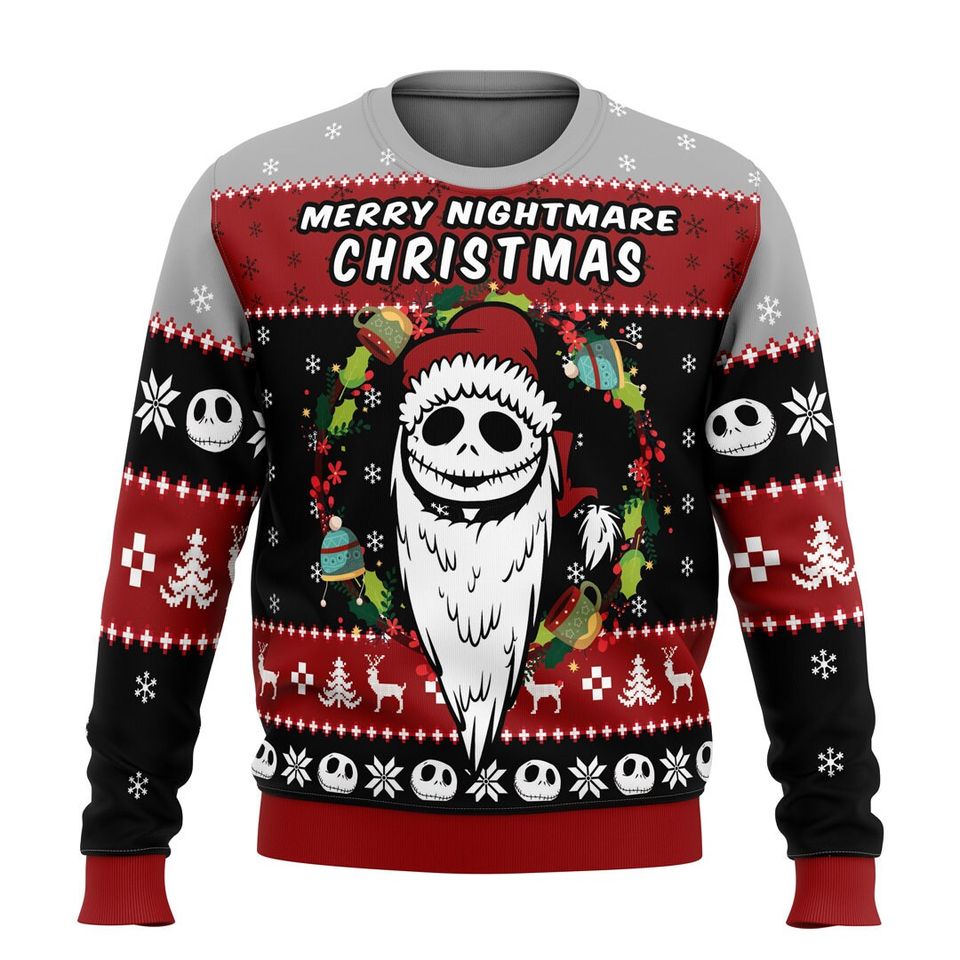 Merry Nightmare Before Christmas Ugly Christmas Sweater For Men & Women Christmas Gift Sweater BH1003 - WeCustomit