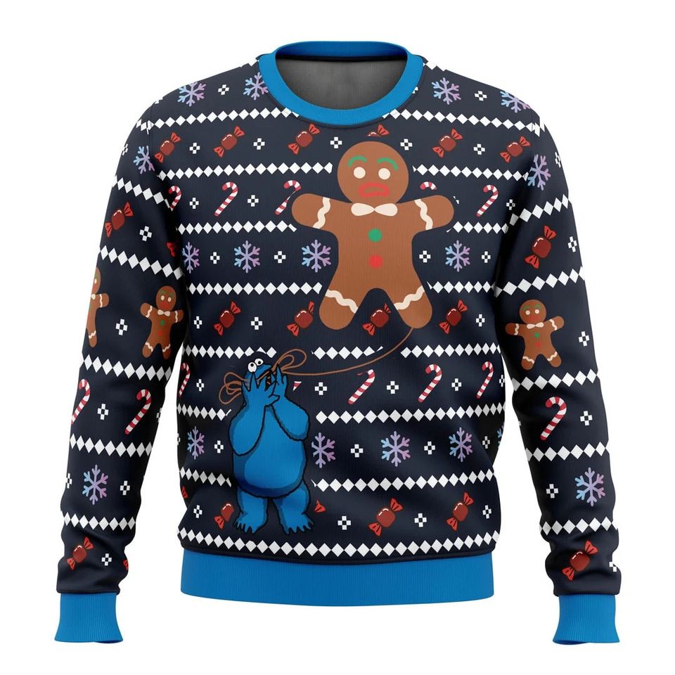 Cookie Monster Ugly Christmas Sweater For Men & Women Christmas Gift Sweater BH1007 - WeCustomit