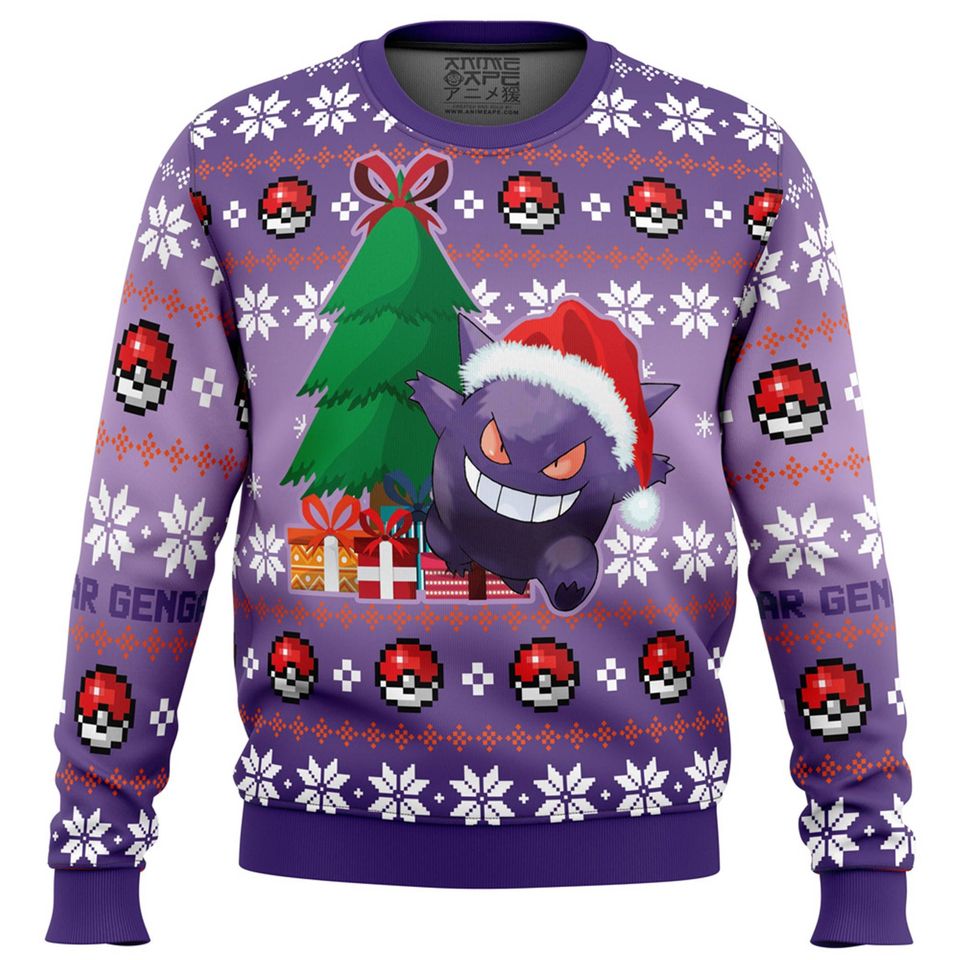 Gengar PKM Ugly Christmas Sweater For Men & Women Christmas Gift Sweater BH1017 - WeCustomit