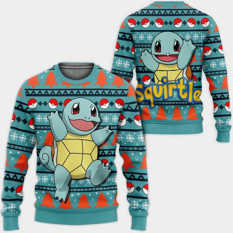 Squirtle PKM Ugly Christmas Sweater For Men & Women Christmas Gift Sweater BH1019 - WeCustomit