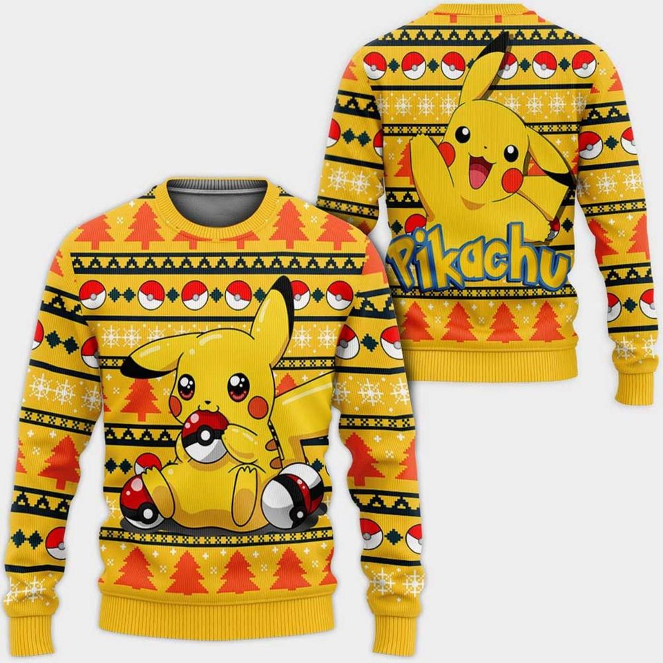 Pokemon Anime Classic Pikachu Ugly Christmas Sweater For Men & Women Christmas Gift Sweater BH1020 - WeCustomit
