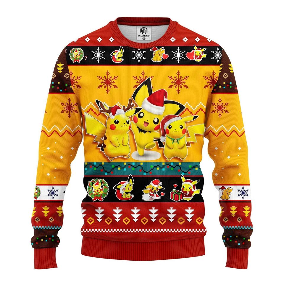 Pokemon Santa Pikachu Gift Ugly Christmas Sweater For Men & Women Christmas Gift Sweater BH1028 - WeCustomit