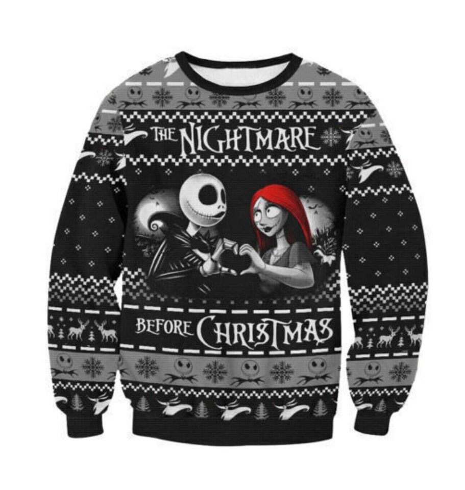 The Nightmare Before Merry Christmas Ugly Christmas Sweater For Men & Women Christmas Gift Sweater PT1349 - WeCustomit
