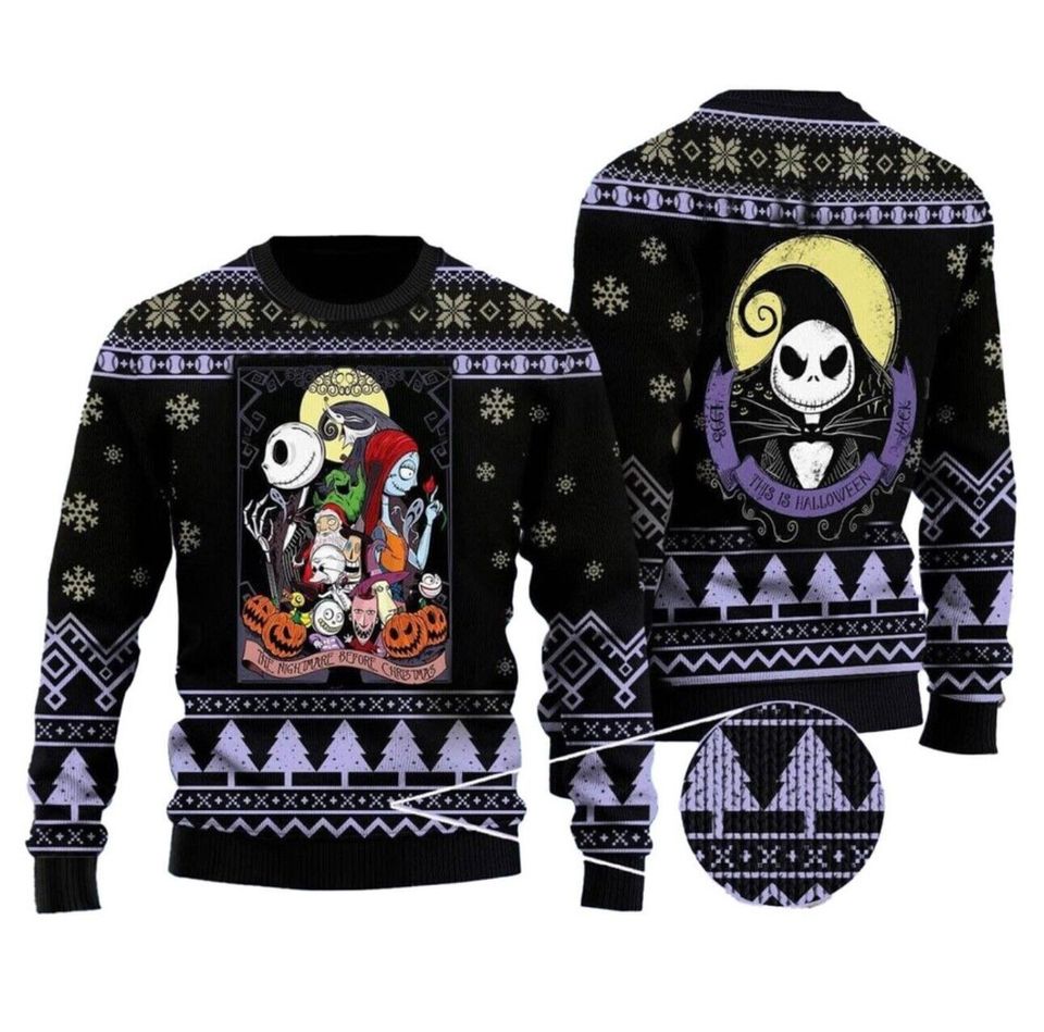 The Nightmare Before Merry Christmas 3D Ugly Christmas Sweater For Men & Women Christmas Gift Sweater PT1352 - WeCustomit