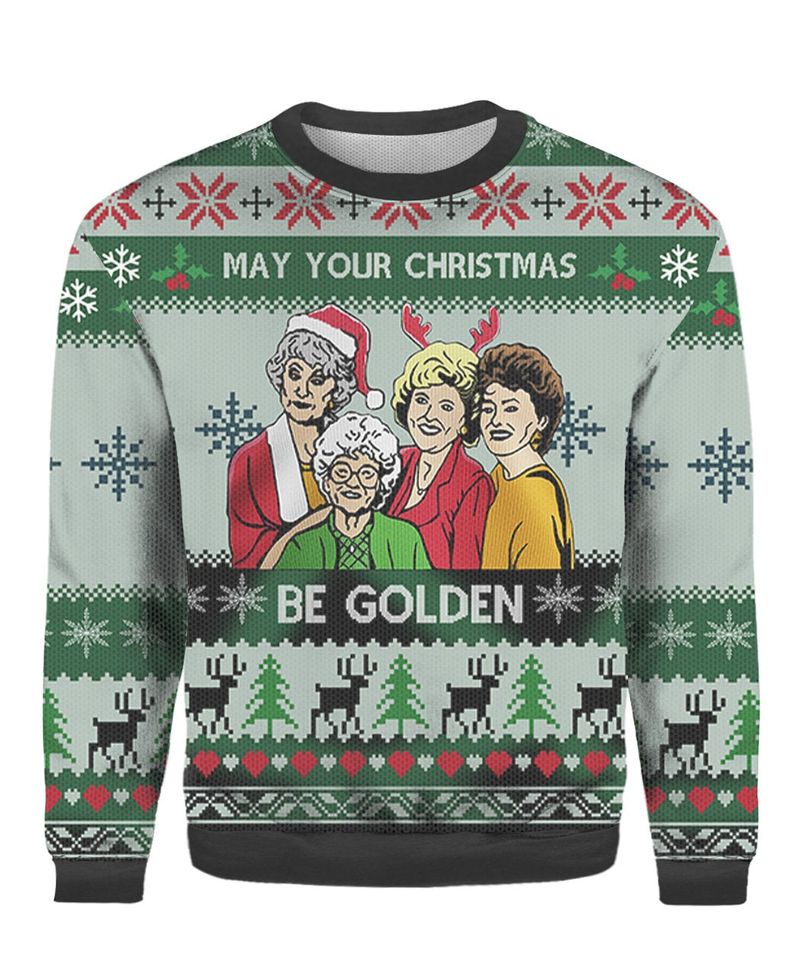 May Your Christmas Be Golden Ugly Christmas Sweater For Men & Women Christmas Gift Sweater PT1373 - WeCustomit