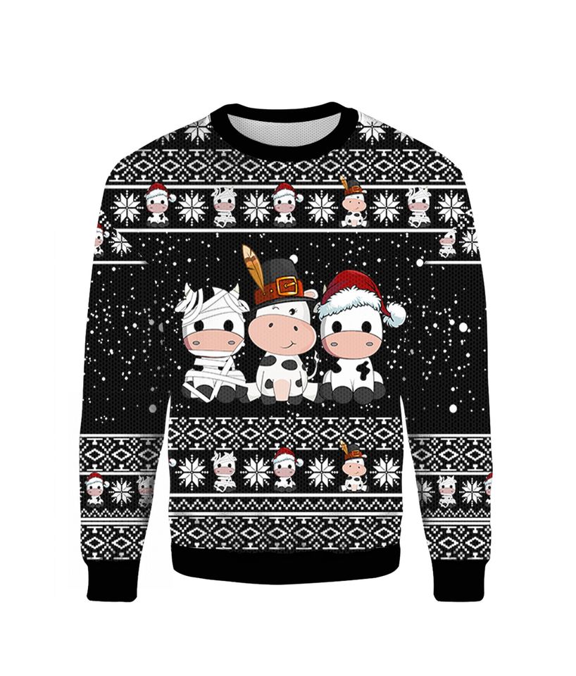 Cows Ugly Christmas Sweater For Men & Women Christmas Gift Sweater PT1379 - WeCustomit