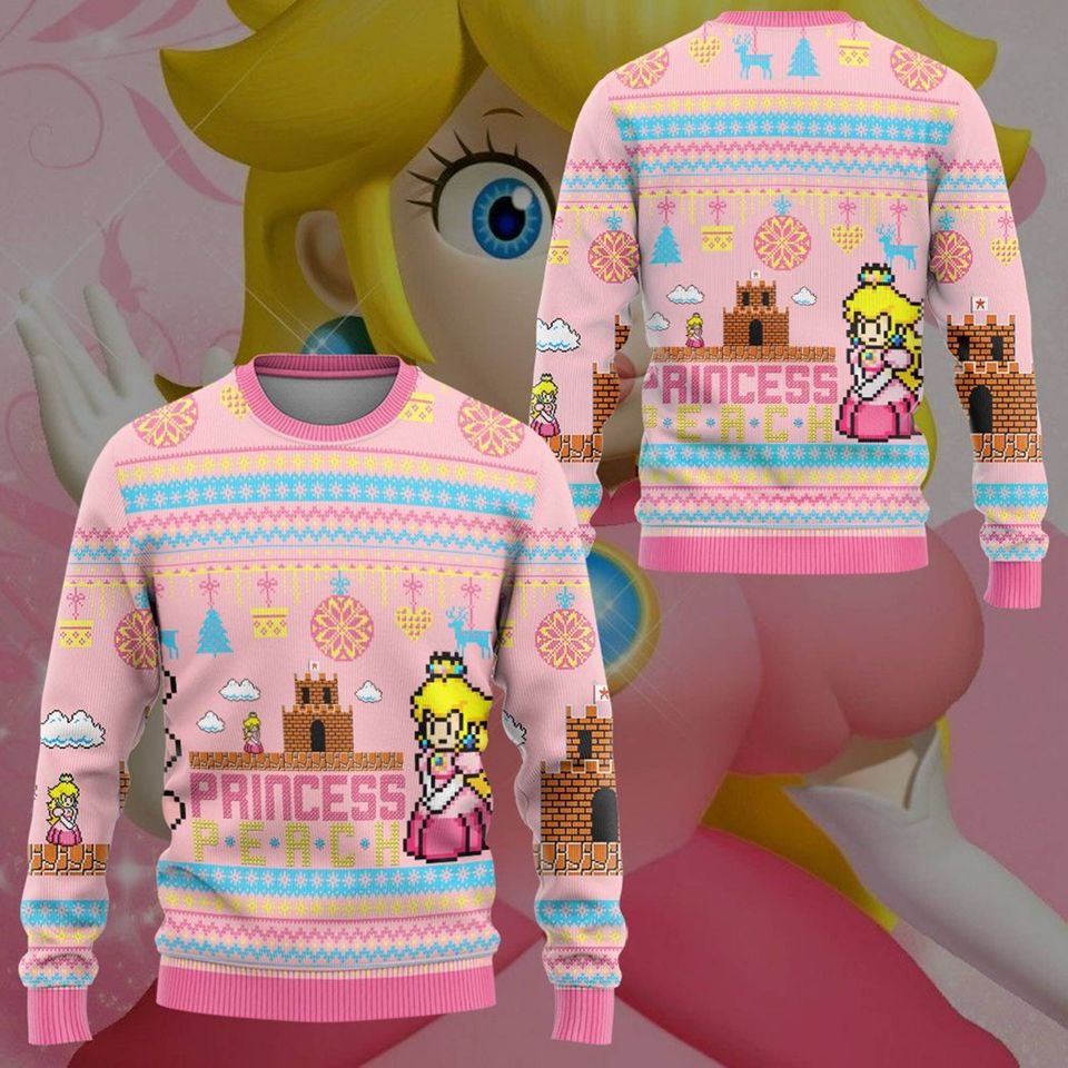 Princess Peach Ugly Christmas Sweater For Men & Women Christmas Gift Sweater PT1408 - WeCustomit