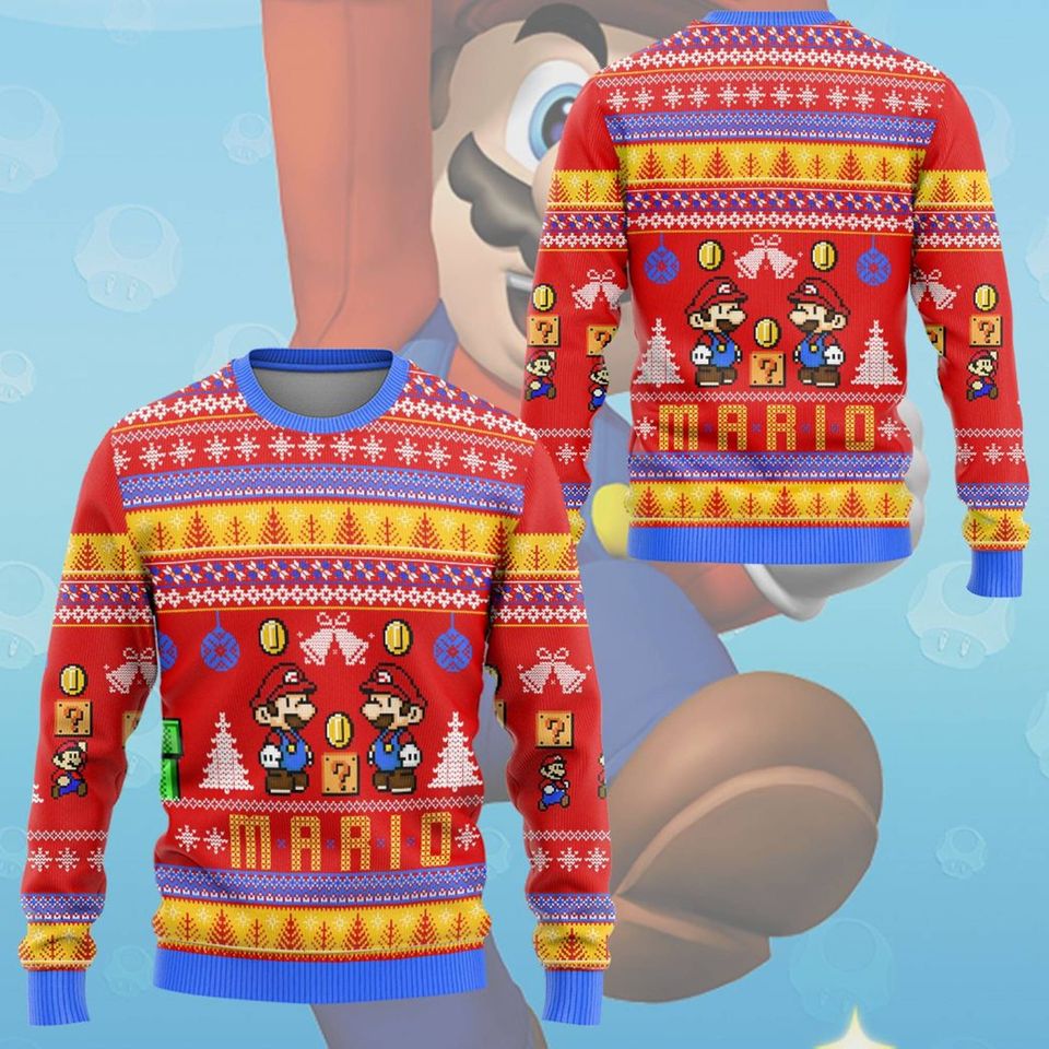 Su per M a ri o Ugly Christmas Sweater For Men & Women Christmas Gift Sweater PT1409 - WeCustomit