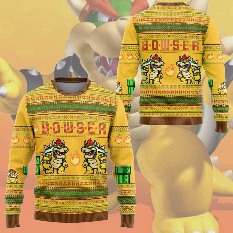 Su-per Ma-rio Bow-ser Ugly Christmas Sweater For Men & Women Christmas Gift Sweater PT1413 - WeCustomit