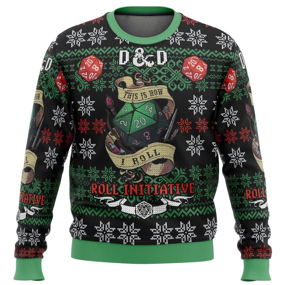 Roll Initiative Dungeons And Dragons Ugly Christmas Sweater For Men & Women Christmas Gift Sweater PT1435 - WeCustomit