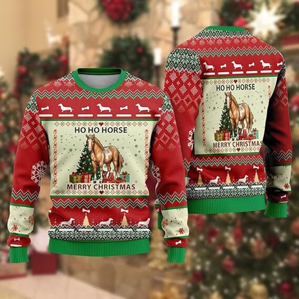 Horse Lovers Ugly Christmas Sweater For Men & Women Christmas Gift Sweater US3799 - WeCustomit