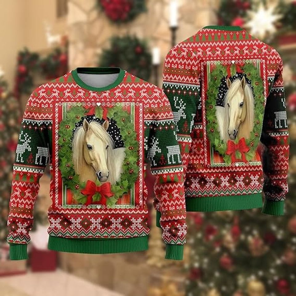 Horse Lovers Ugly Christmas Sweater For Men & Women Christmas Gift Sweater US3818 - WeCustomit