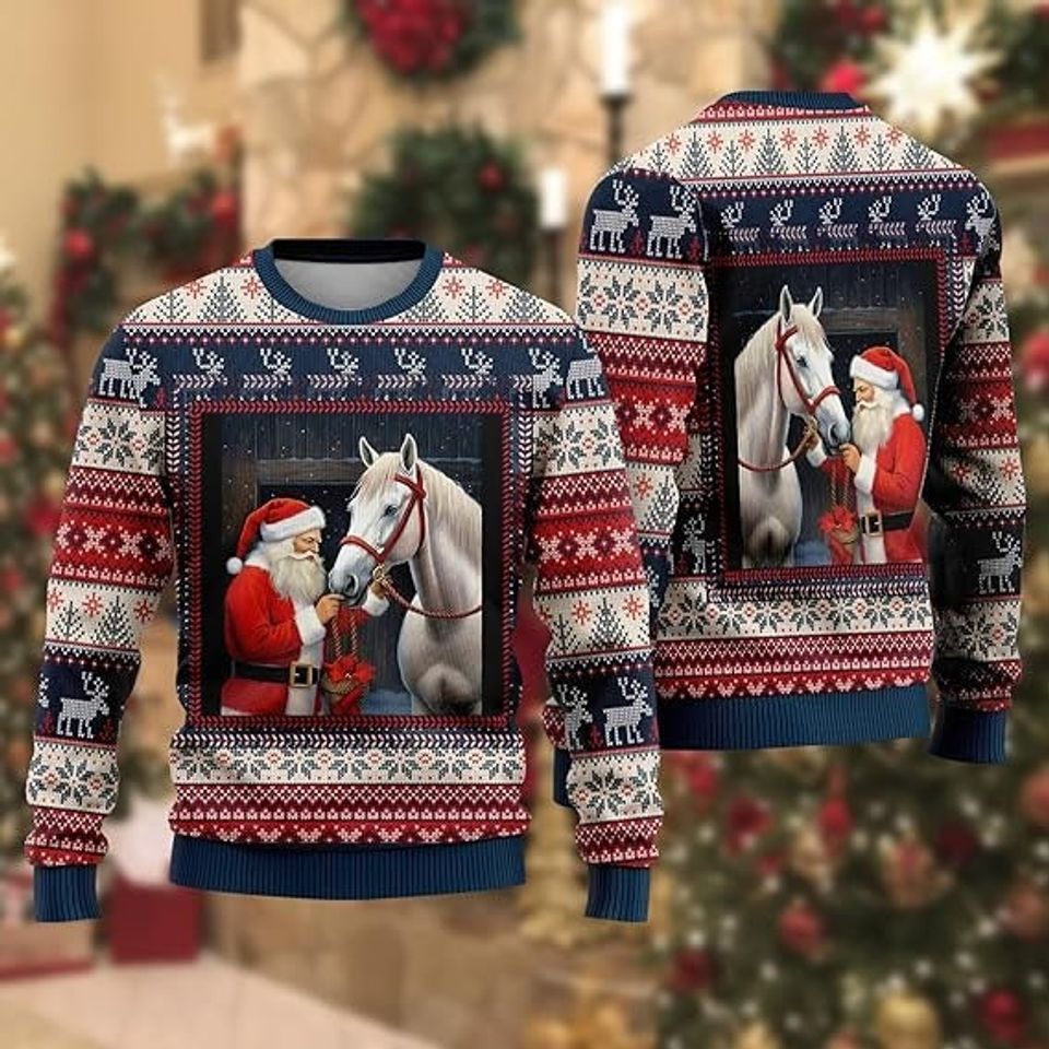 Horse Lovers Ugly Christmas Sweater For Men & Women Christmas Gift Sweater US3803 - WeCustomit